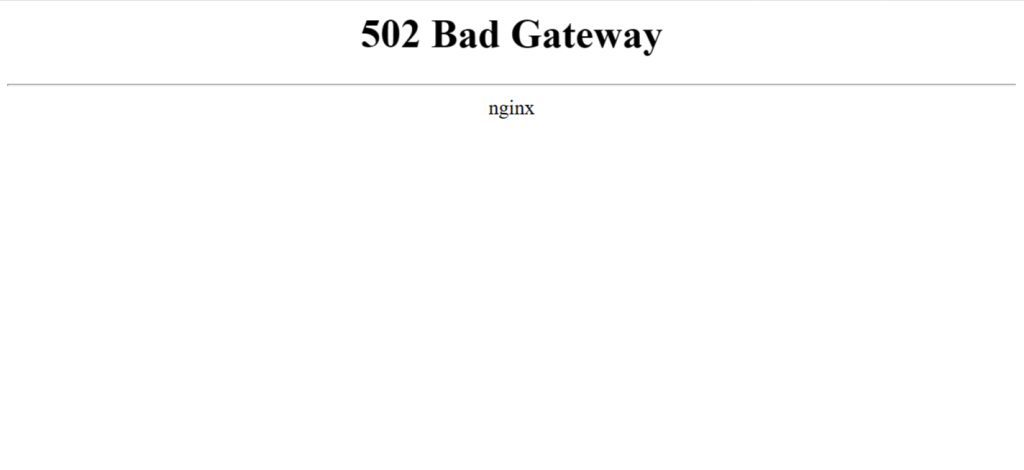 502 Bad Gateway