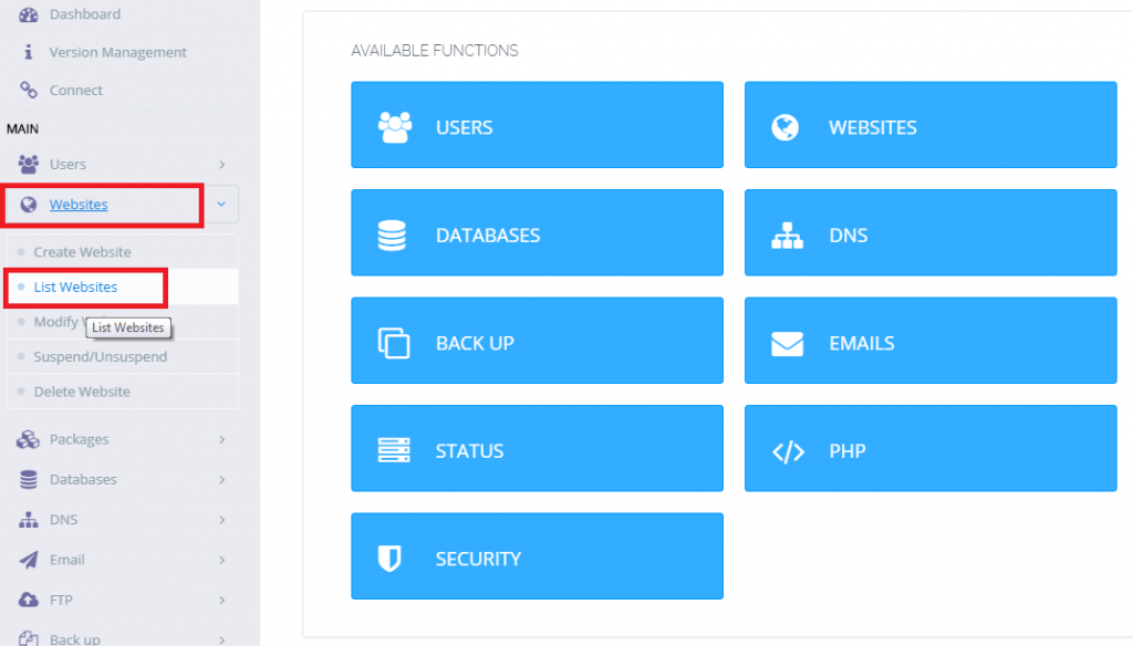 CyberPanel PHP Sürüm Değiştirme