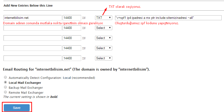 CPanel ile Microsoft SPF Kaydı Nasıl Yapılır?