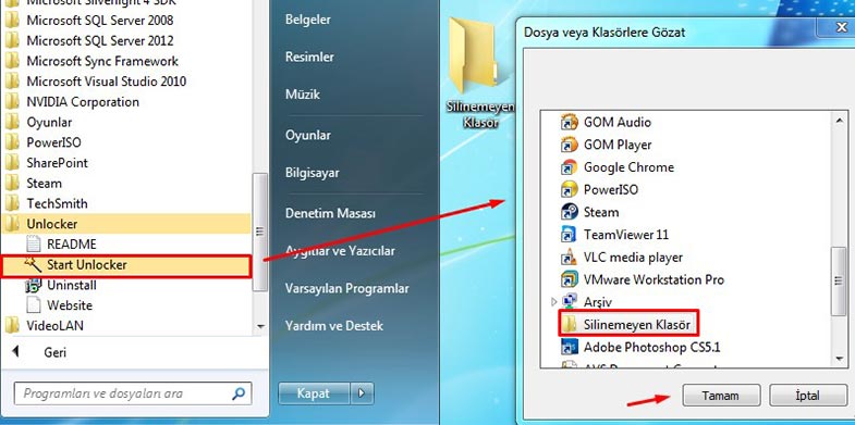 Silinmeyen Dosyaları Programsız Silme