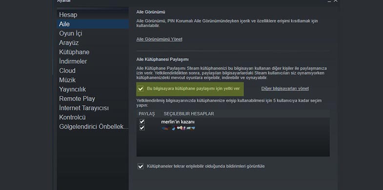 Steam Aile Paylaşımı Nedir? Oyunlarımı Nasıl Paylaşırım?